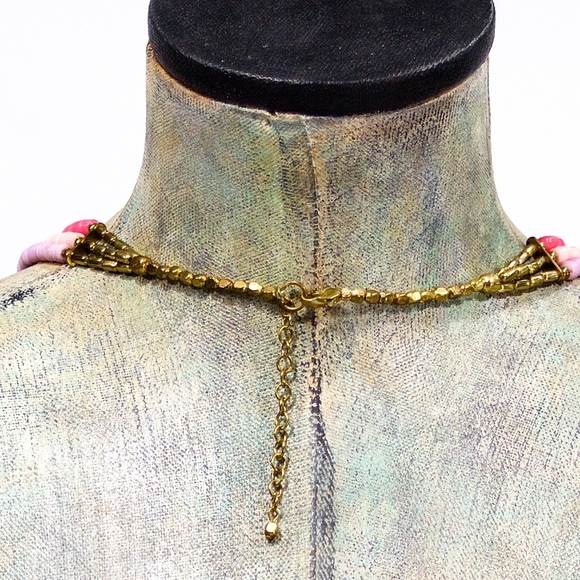 VTG 80's Natural Bone Multi Strand Necklace - Picture 2 of 5